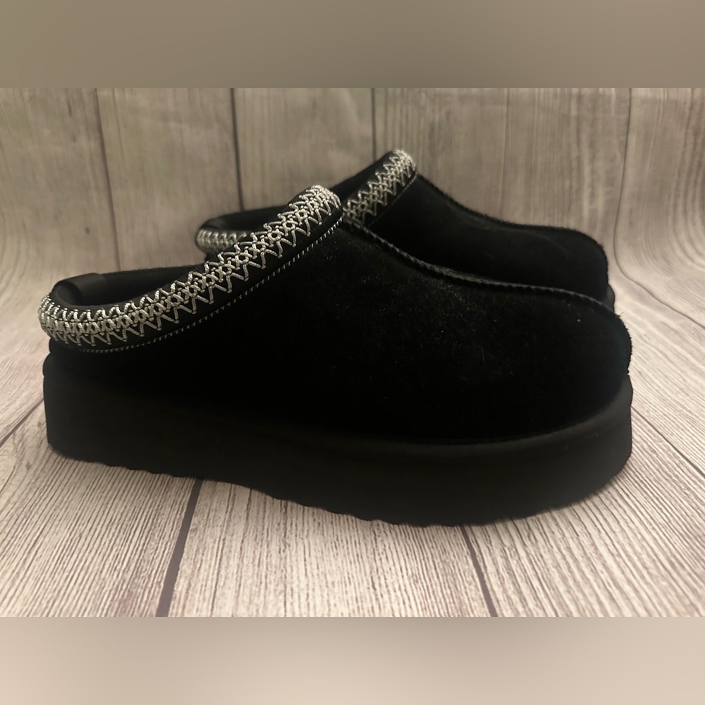 Steve Madden Selena Black Faux Fur Slip On Platform Mule Women’s Size 9 NEW